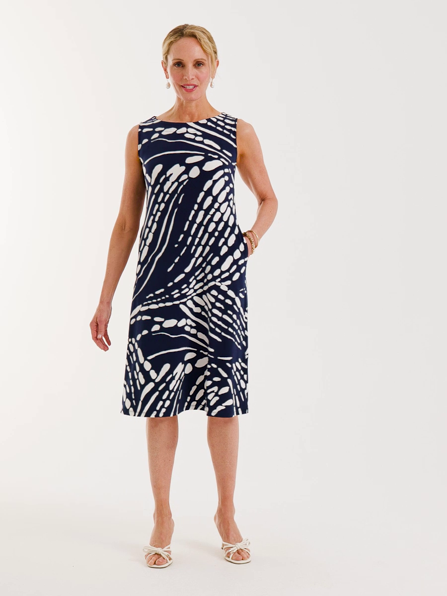 Jersey Knit Printed Shift Dress
