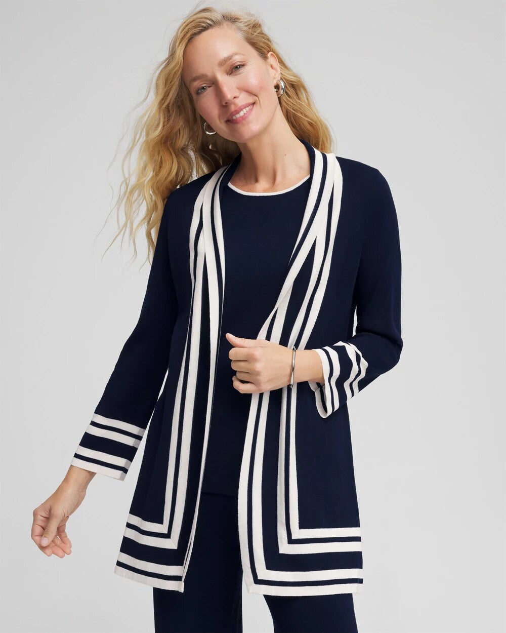 Travelers Contrast Border Cardigan