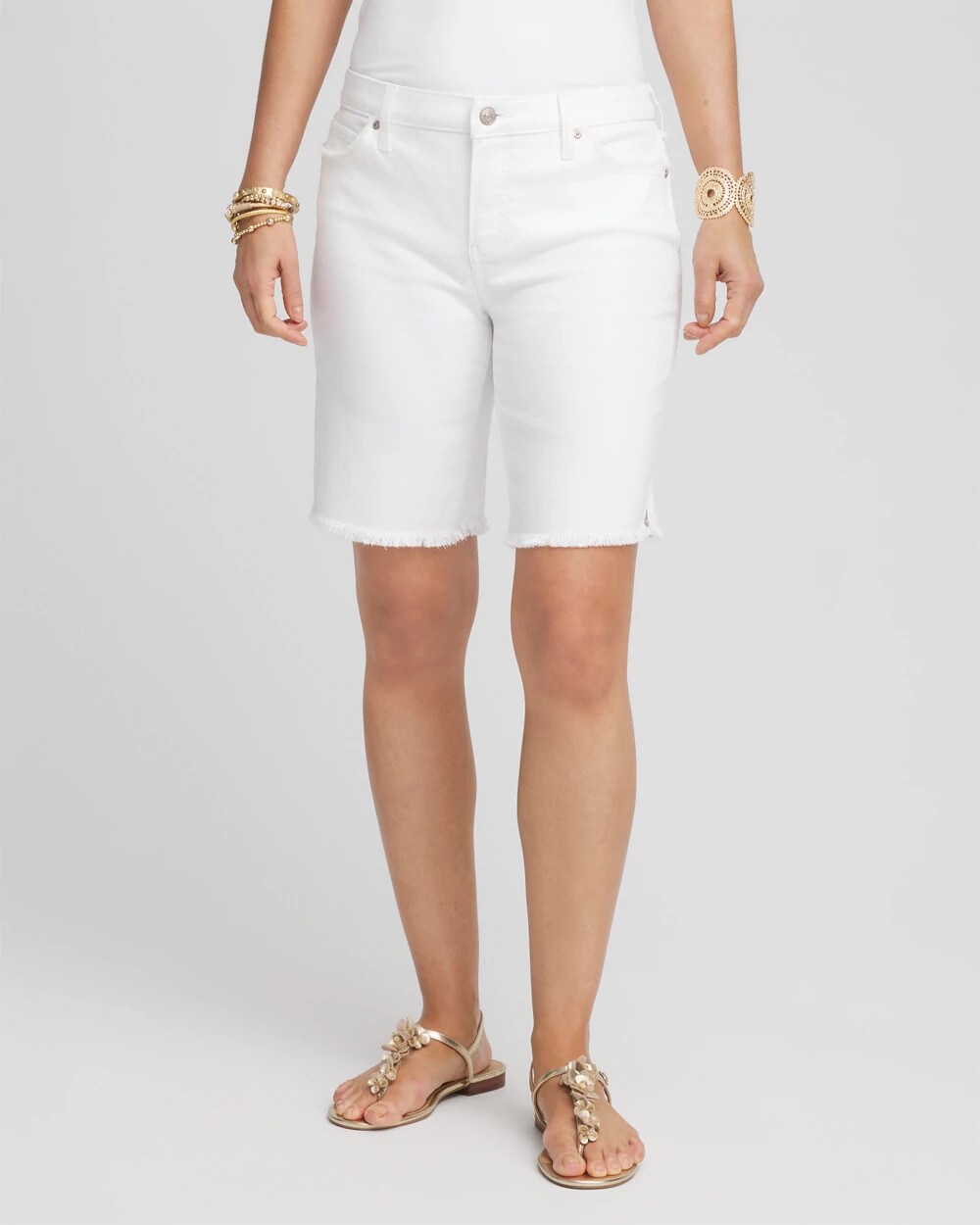 So Slimming Frayed Girlfriend Jean Shorts