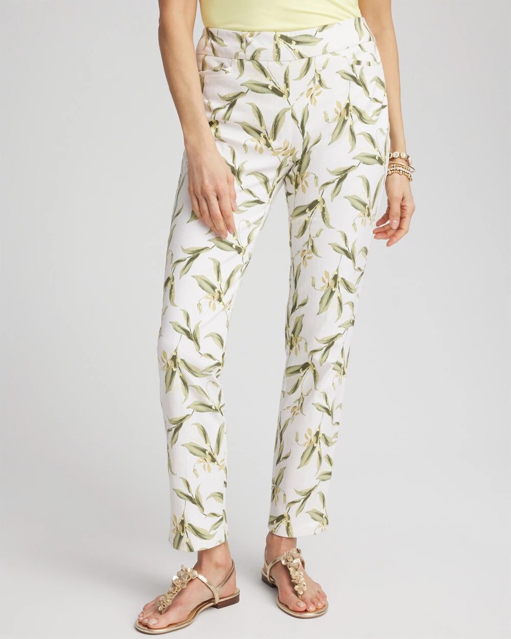 Brigitte Slub Slim Ankle Pants