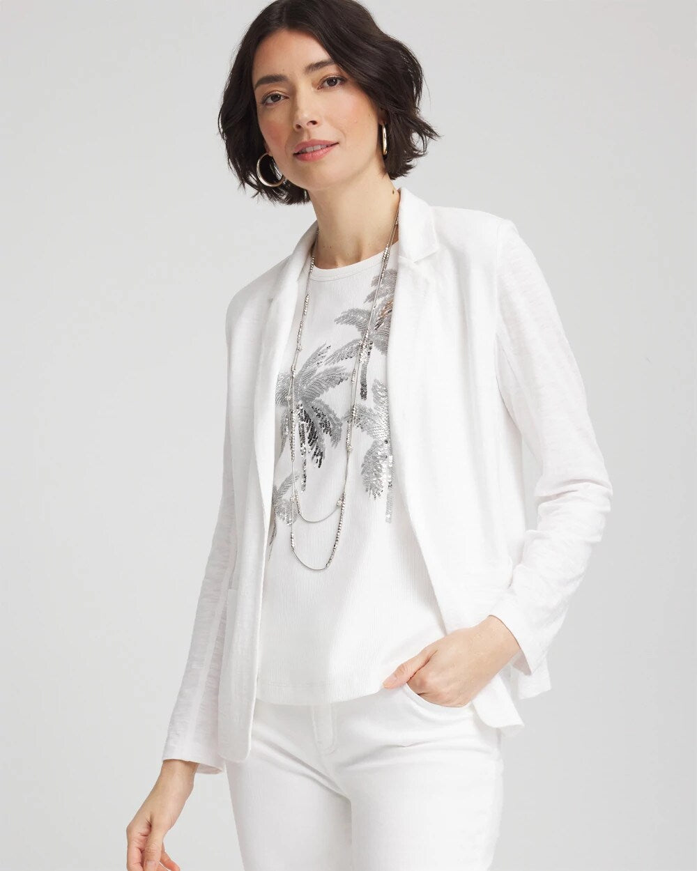 Slub Knit Blazer