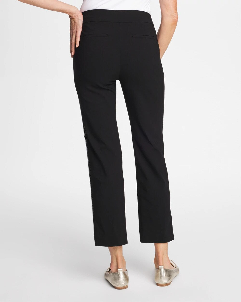 Brigitte Piped Straight Cropped Pants