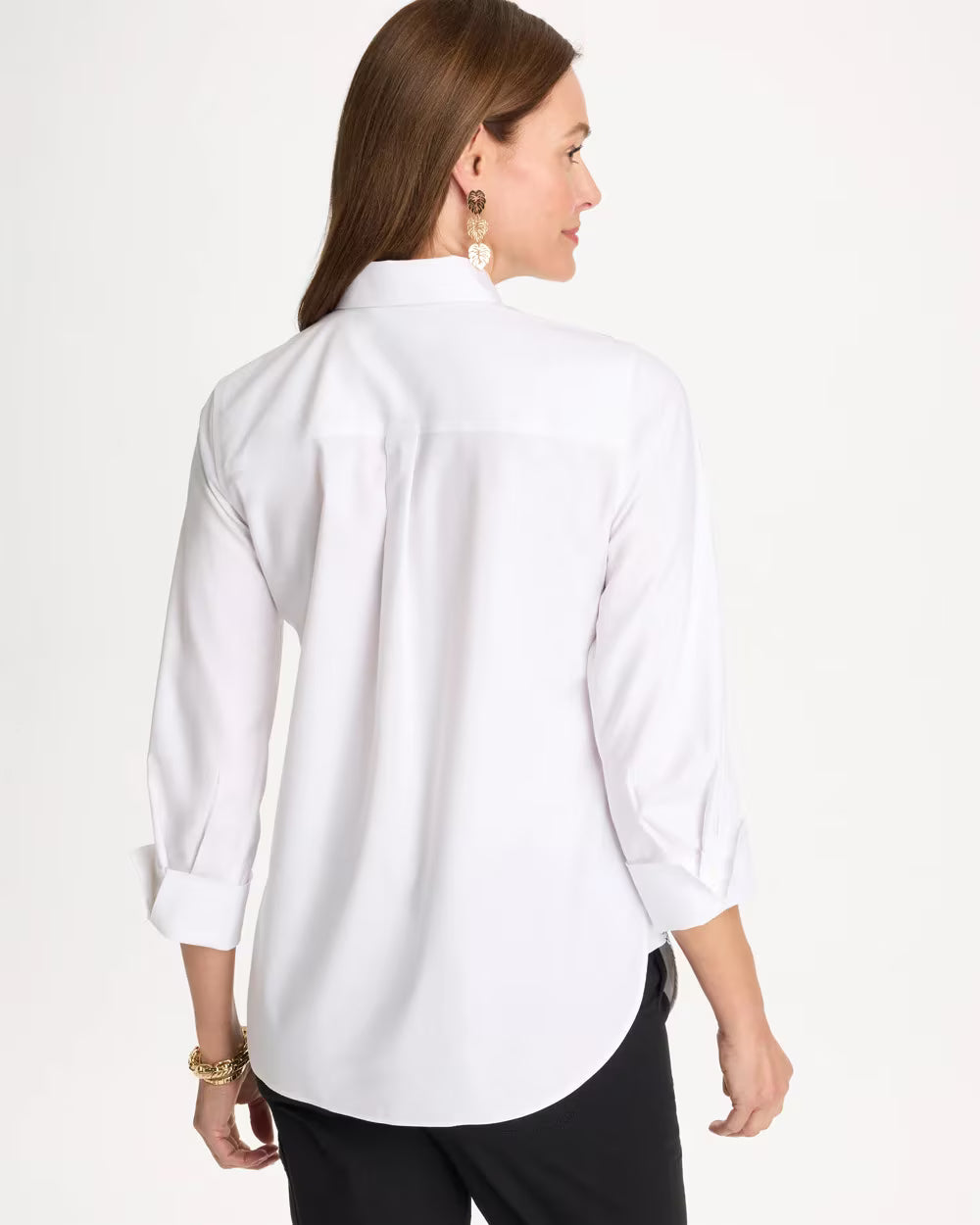 No Iron Stretch Placed Print Shirt
