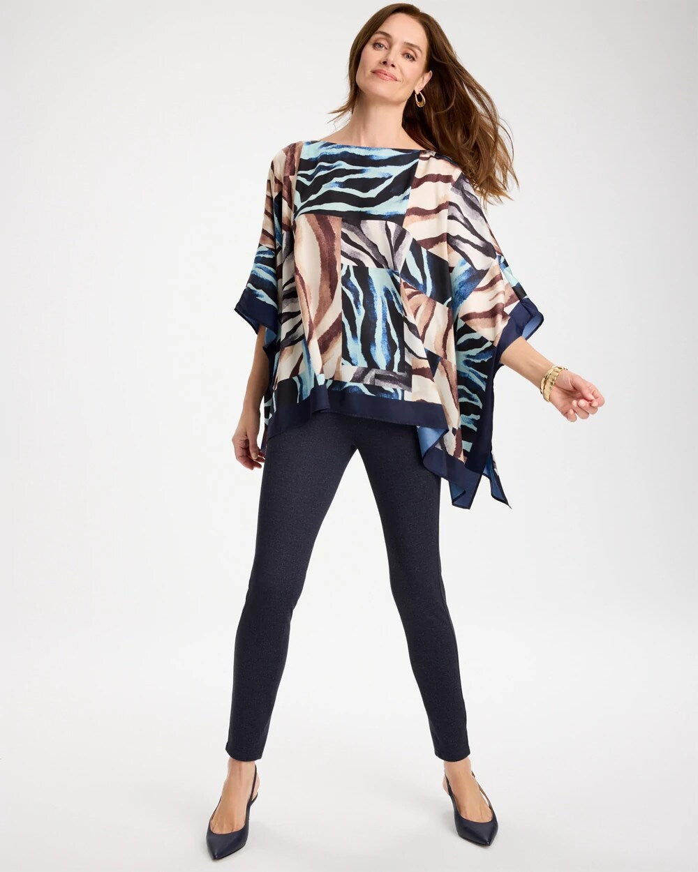 Zebra Zing Printed Poncho