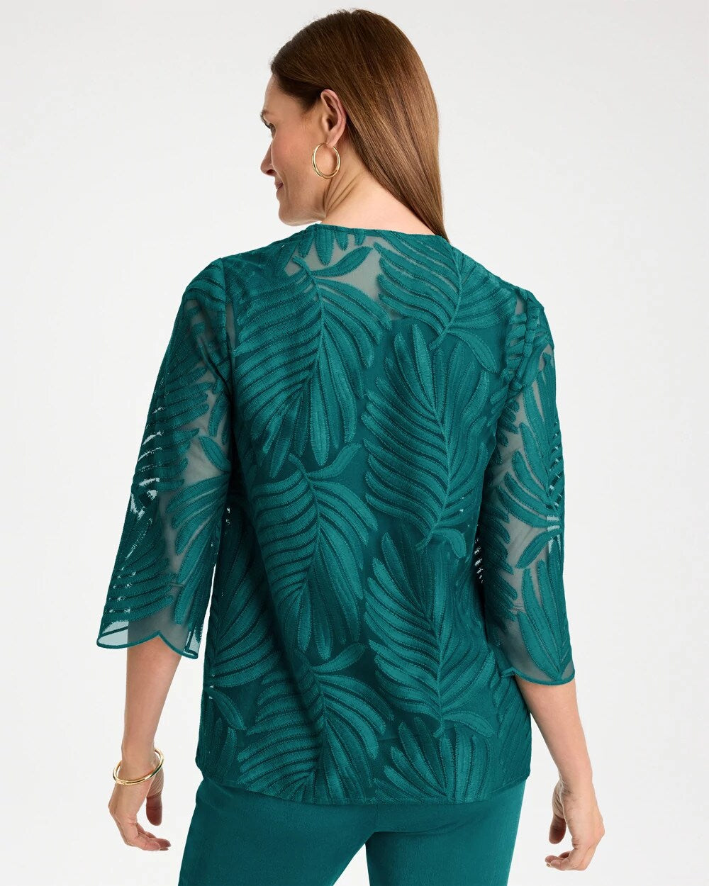 Travelers Collection Palm Frond Sheer Jacket