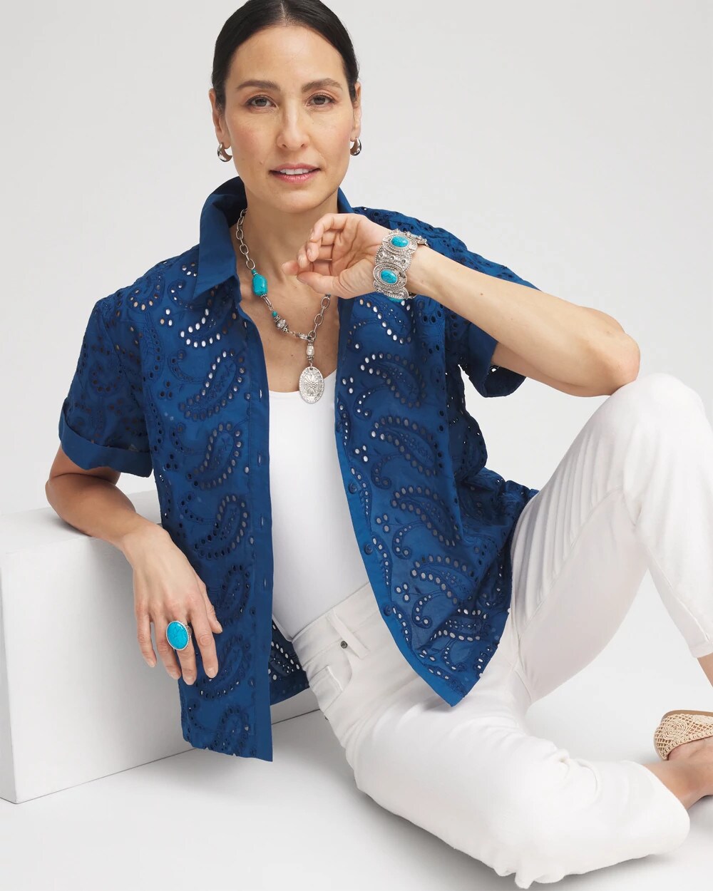 Cotton Eyelet Shirt