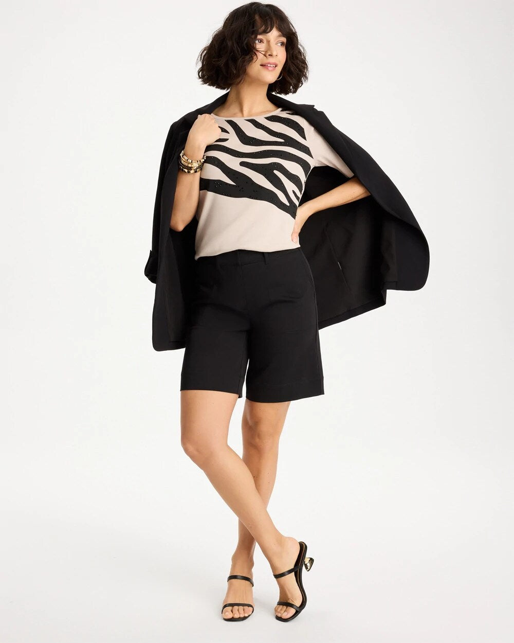 Zebra Pima Elbow Sleeve Tee