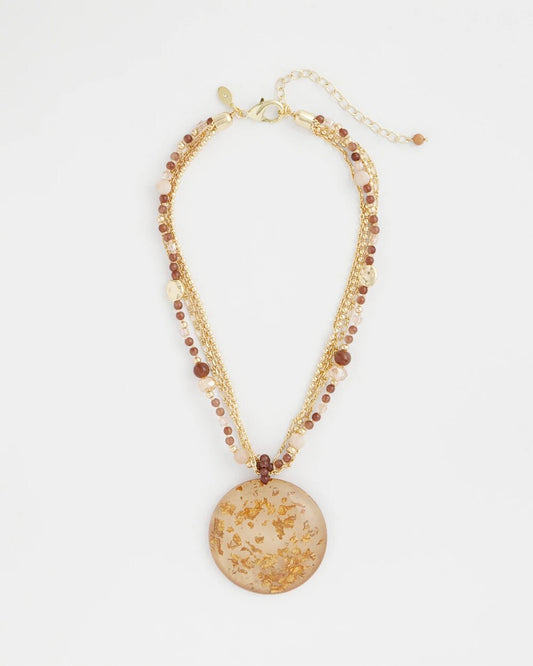 Gold Foil Pendant Necklace