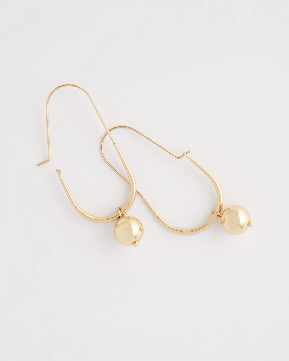 Gold Bead Threader Earrings