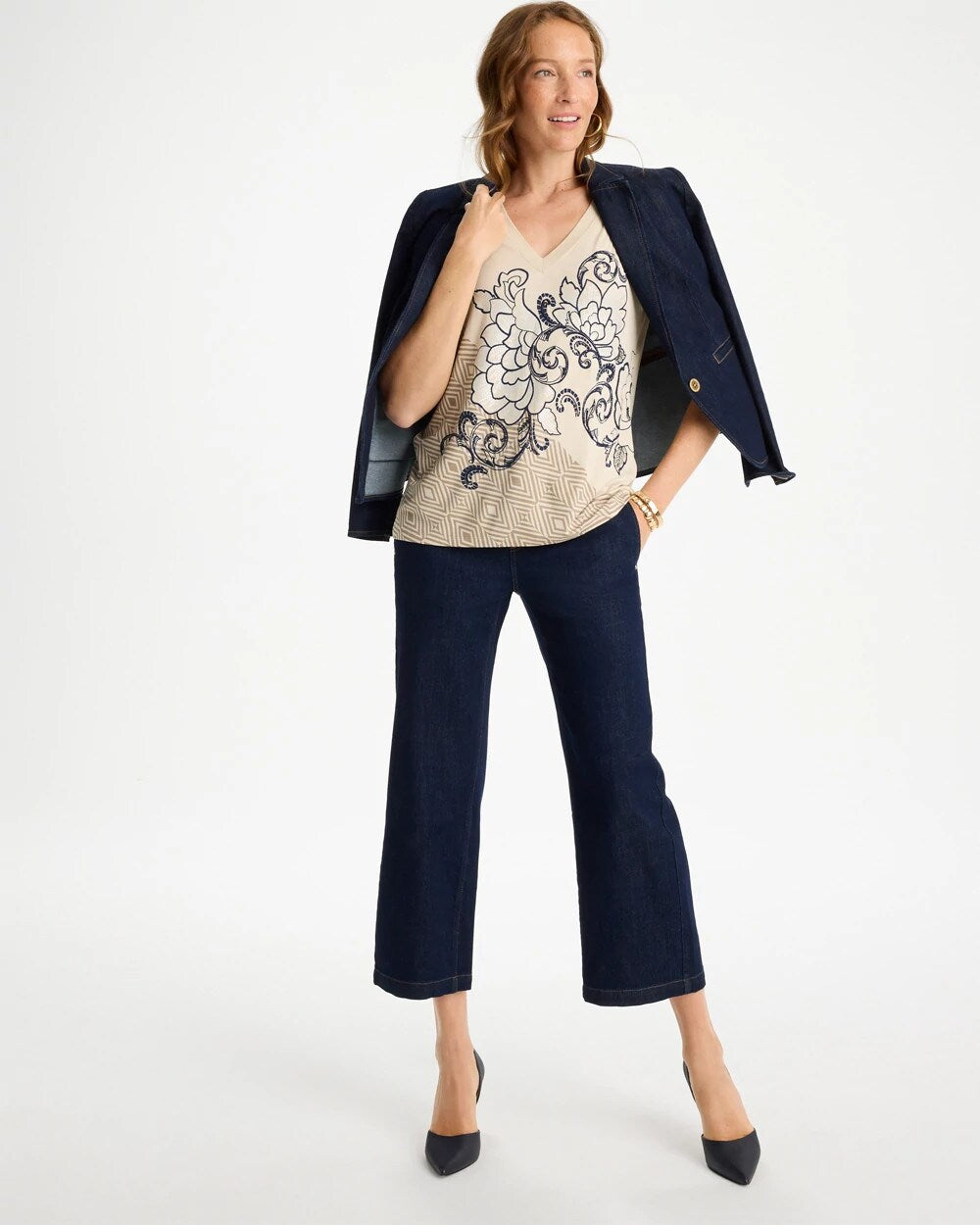 Knit Sequin Elbow Tee