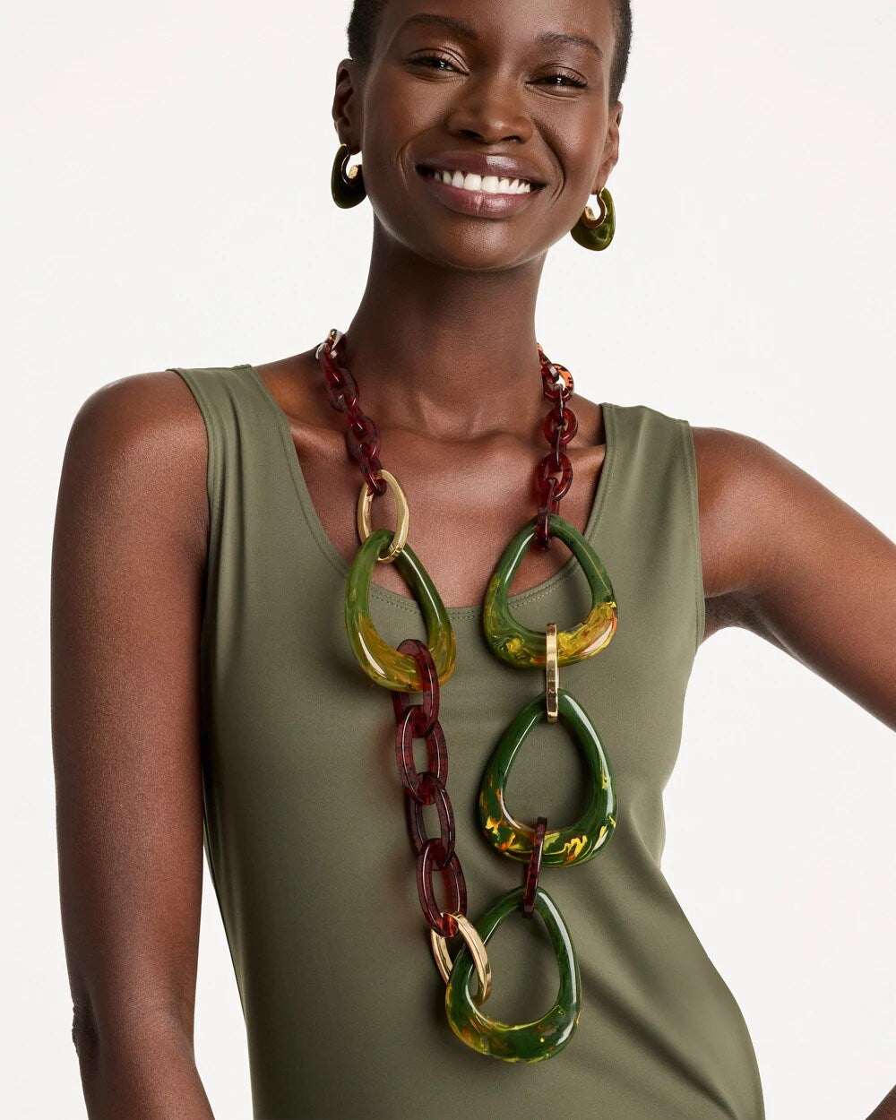 Chico's Originals Resin Link Chain Necklace