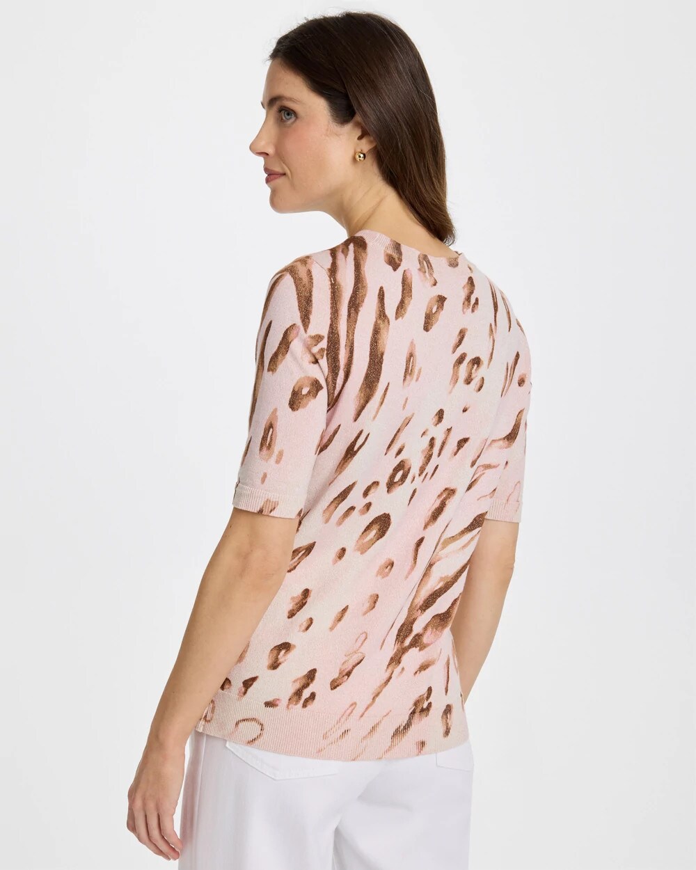 Ella Crewneck Metallic Pullover Sweater