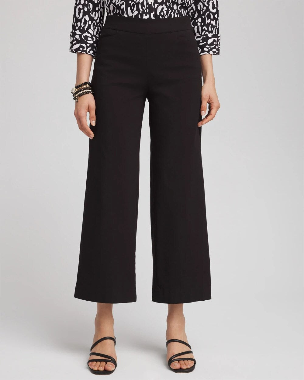 Brigitte Pull-On Wide Leg Cropped Pants