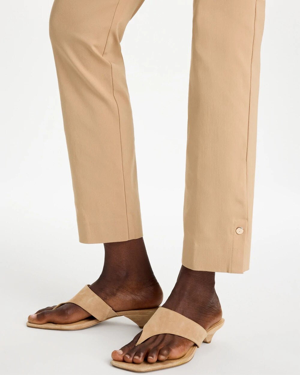 Brigitte Slim Button Hem Pants