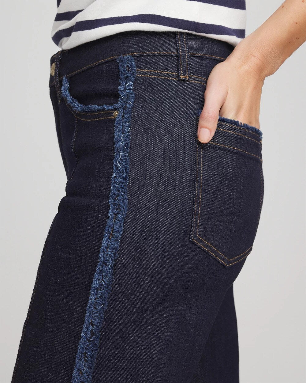 Frayed High-Rise Wide-Leg Jeans