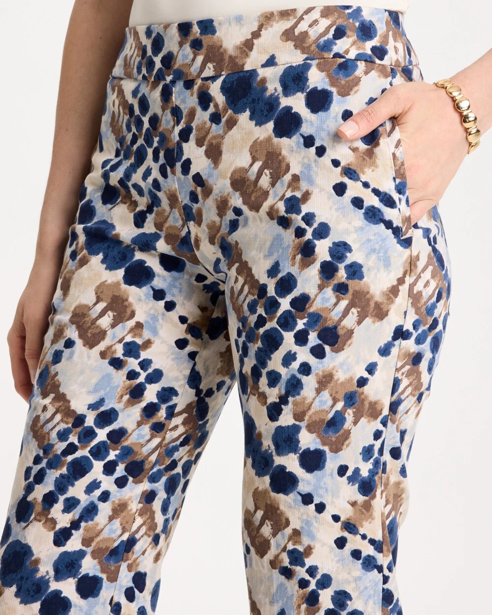 Printed Brigitte Straight Crop Pant