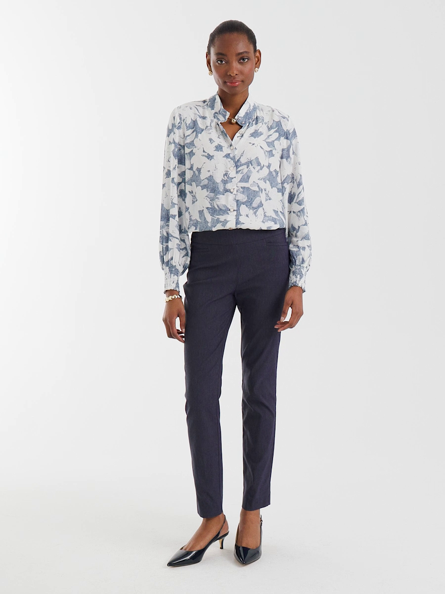 Indigo Brigitte Slim Pull-On Ankle Pants