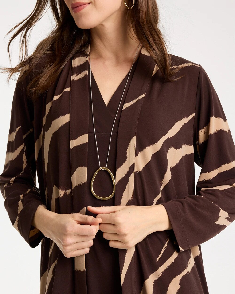 Travelers Knit Animal Print Duster Cardigan