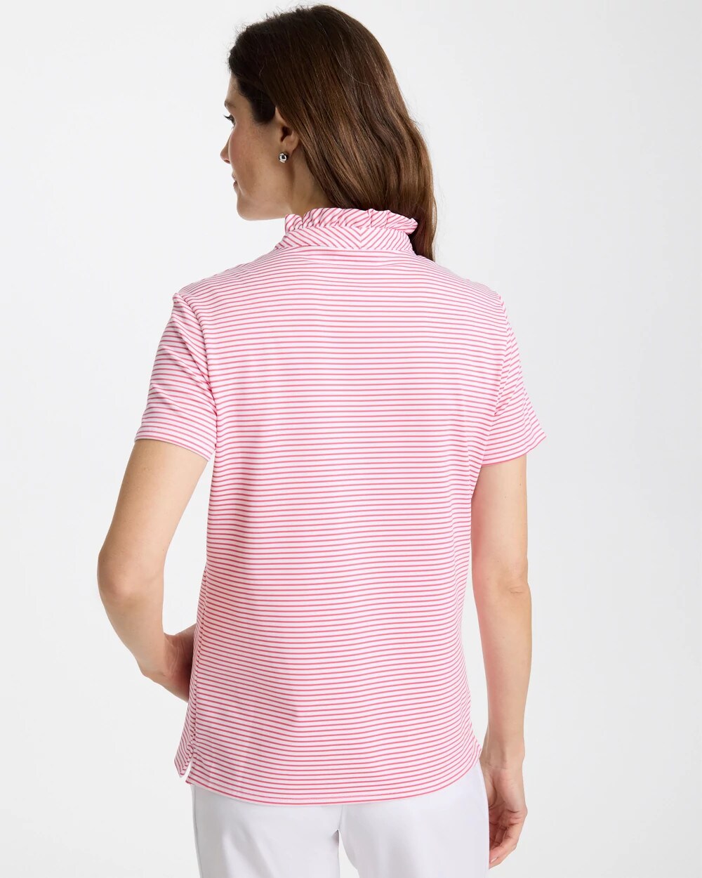 Zenergy UPF Ruffle Striped Half Zip