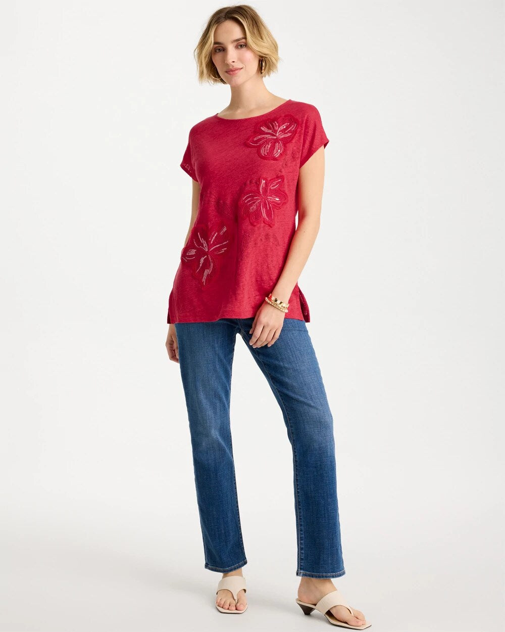 Linen Embellished Sequin Tunic