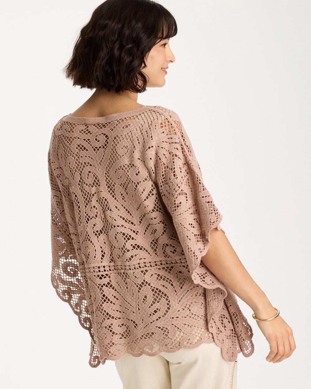 Cotton Crochet Lace Poncho