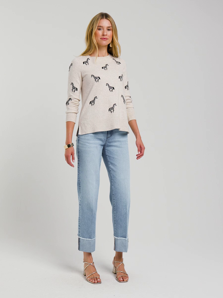 Vintage Chic Fray Straight Crops