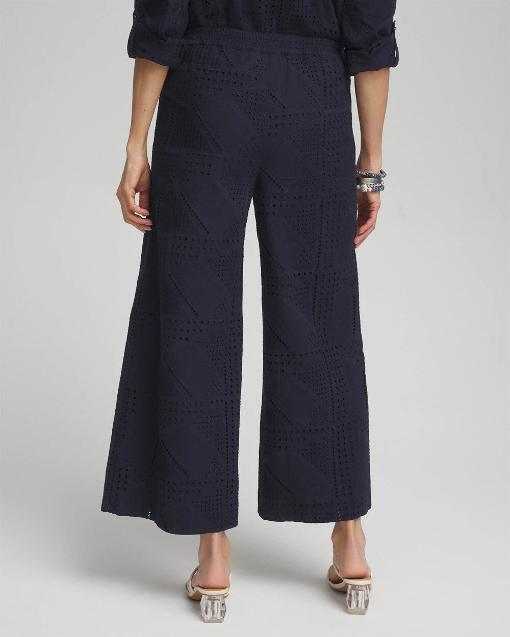 Geo Eyelet Soft Cropped Pants