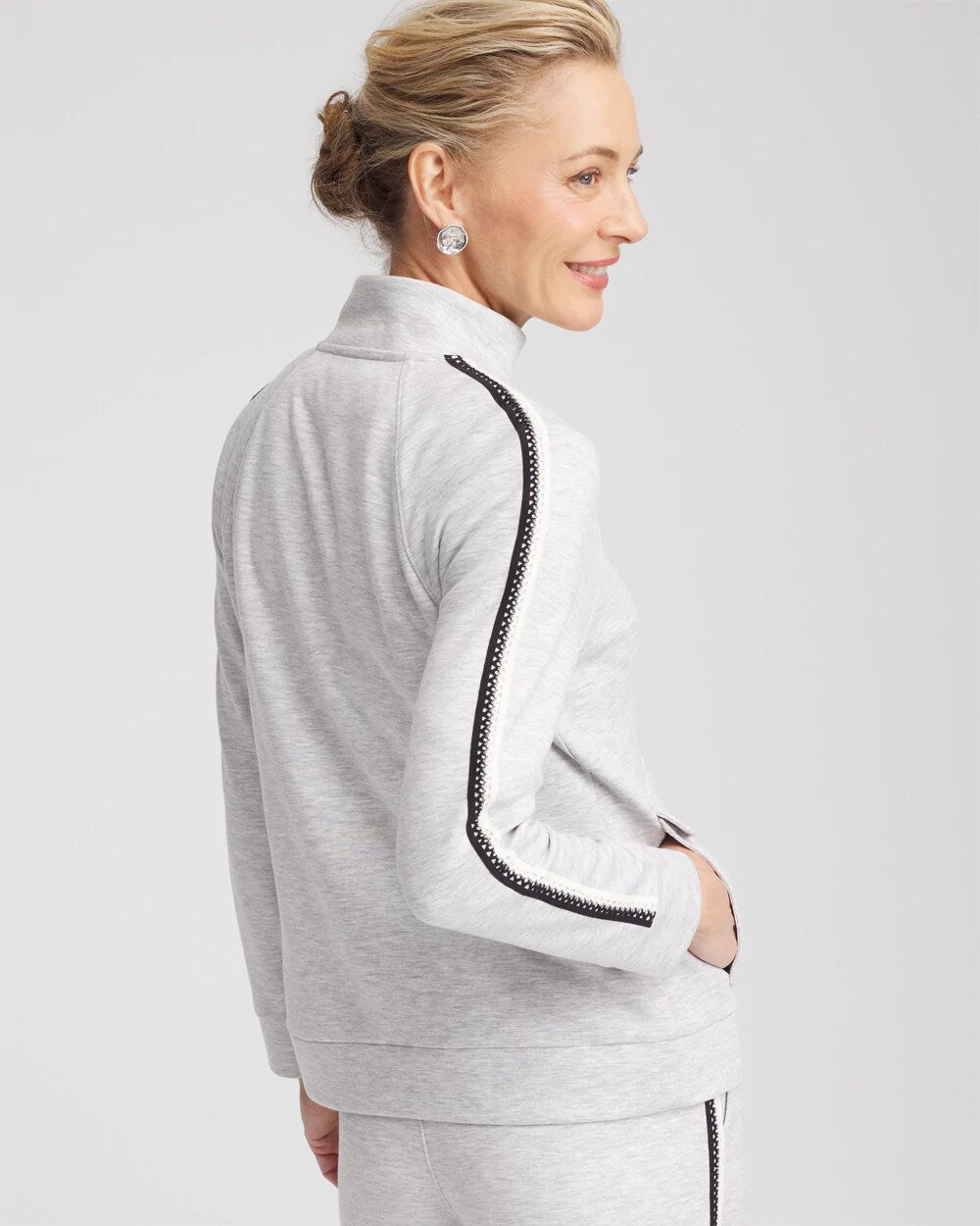 Zenergy Double-Knit Lattice Trim Jacket