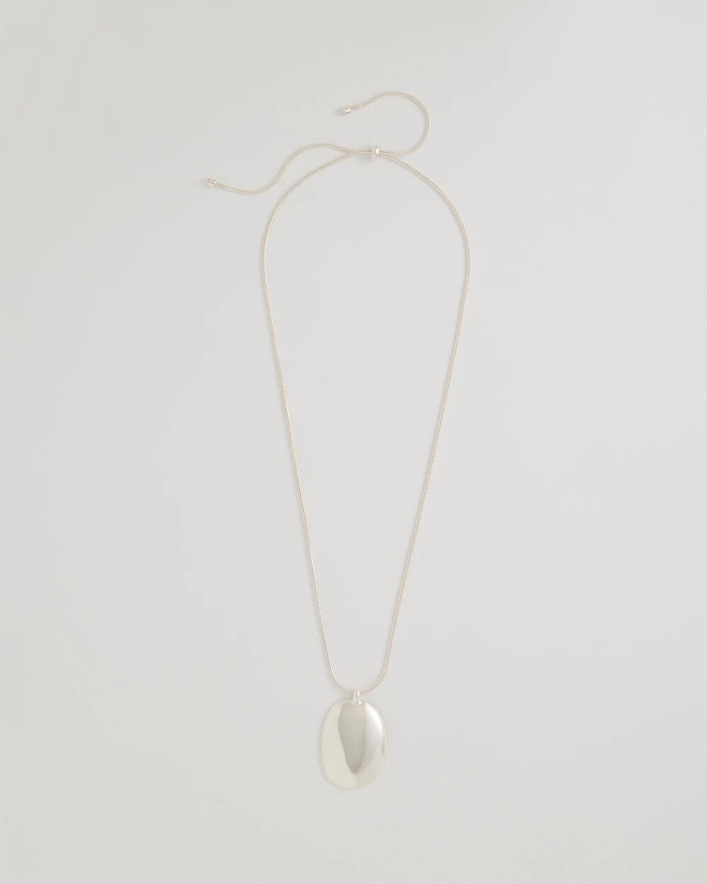 Adjustable Silvertone Pendant Necklace