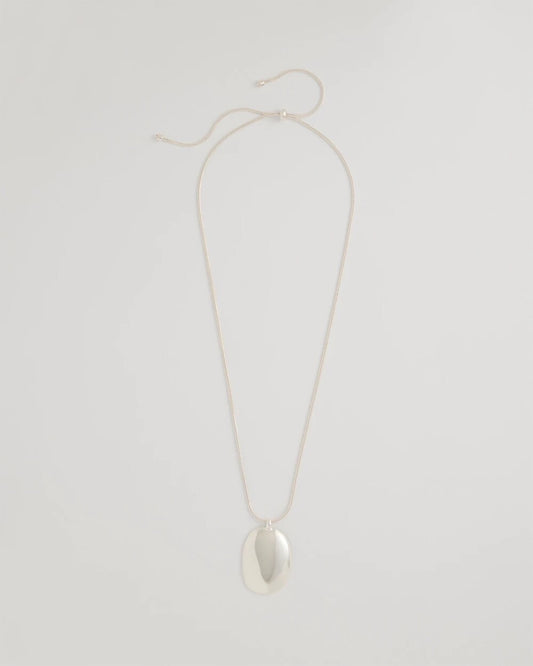 Adjustable Silvertone Pendant Necklace