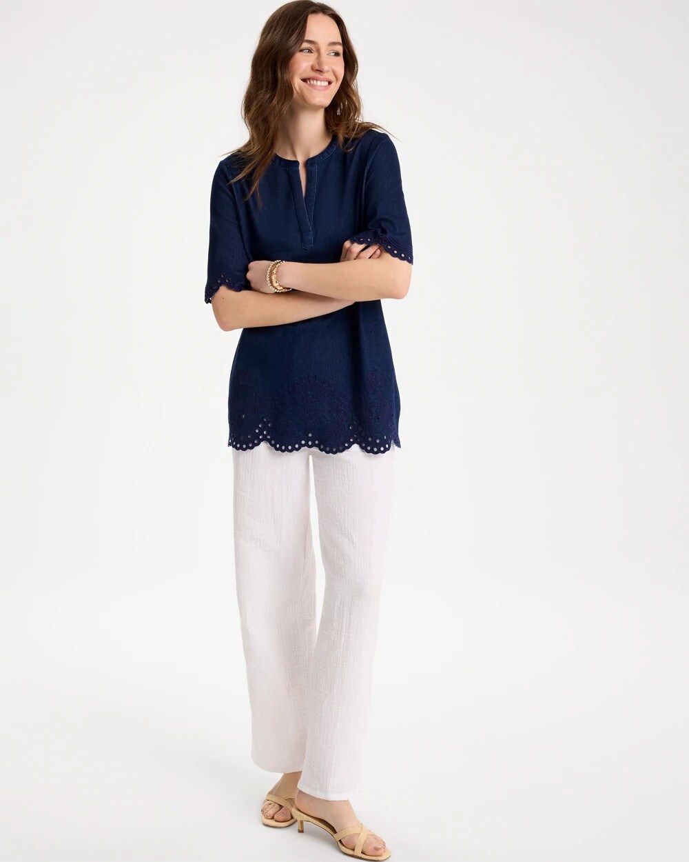 Embroidered Cotton-Blend Tunic