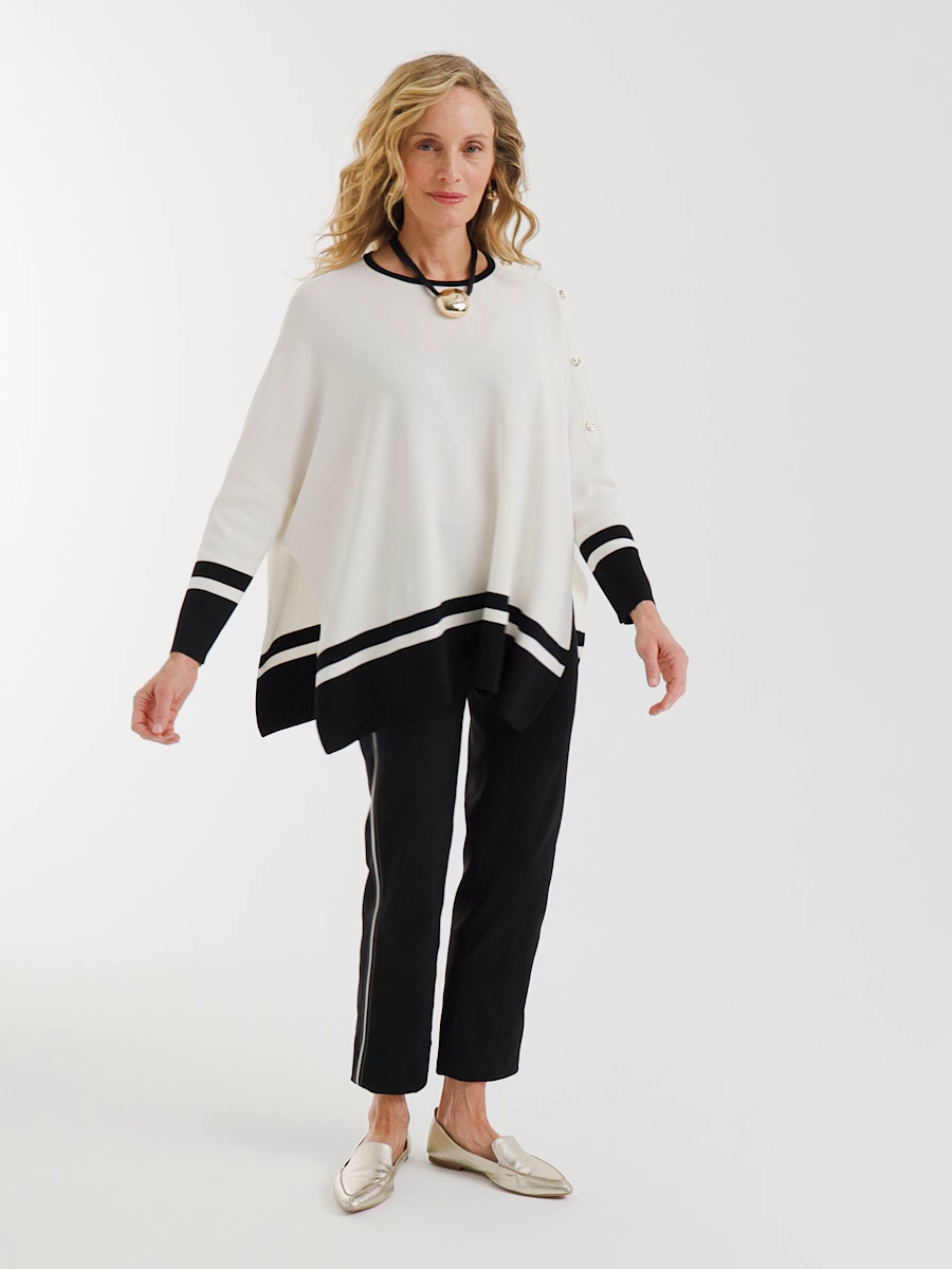 Brigitte Piped Straight Cropped Pants