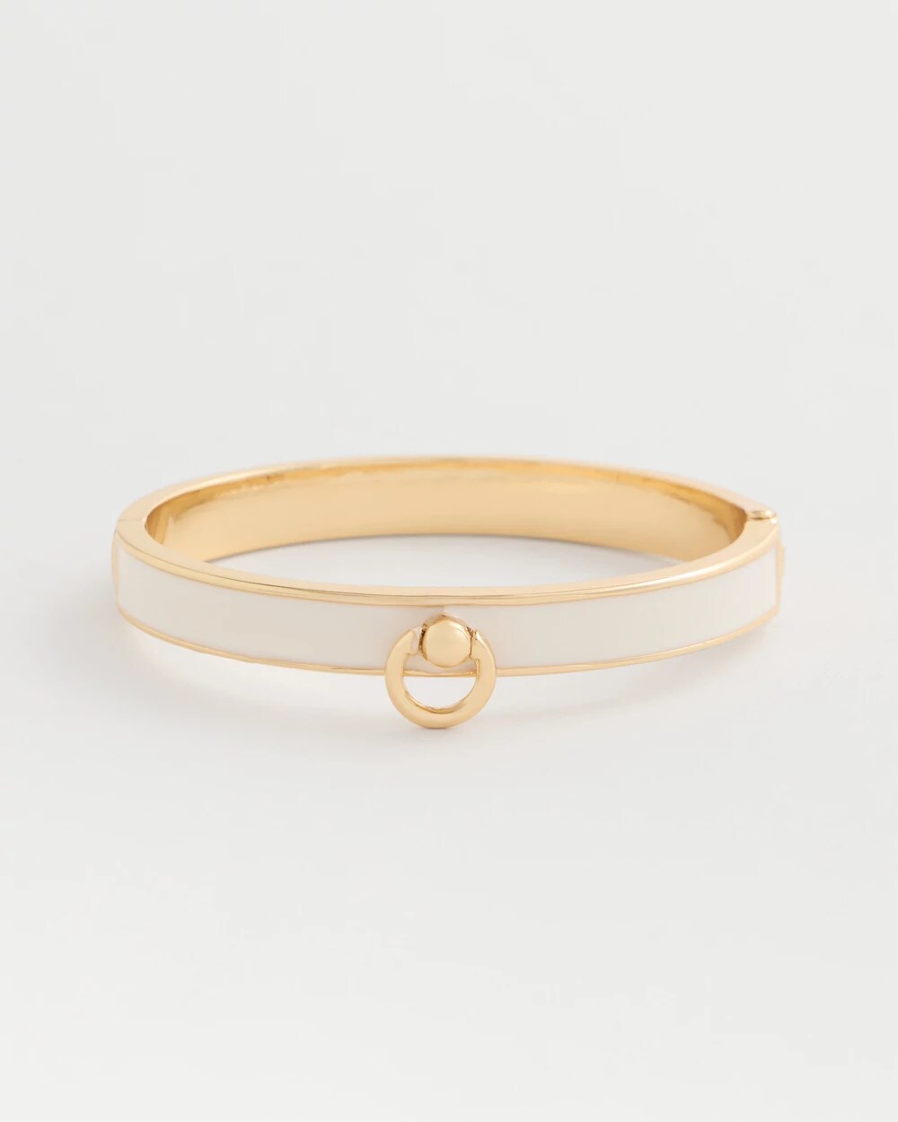 Mixed Metal White Epoxy Hinge Bangle