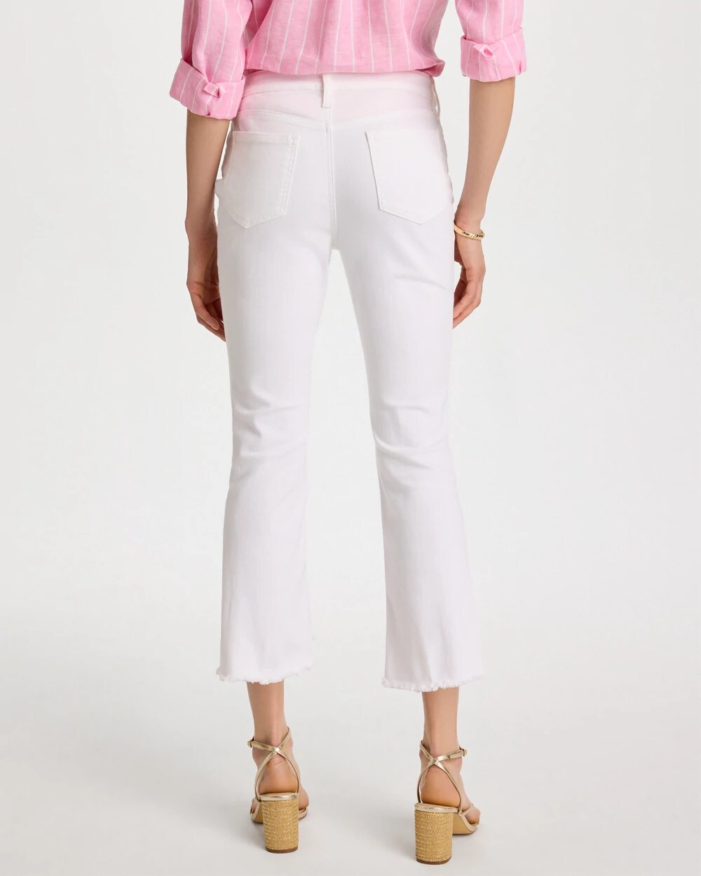 No-Stain Girlfriend Frayed Flared Jeans