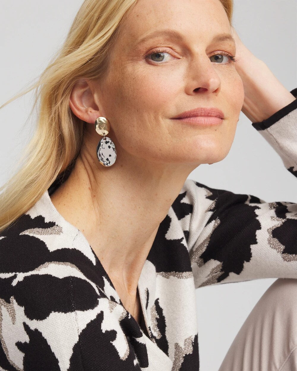 No Droop Mixed-Metal Clip-On Earrings