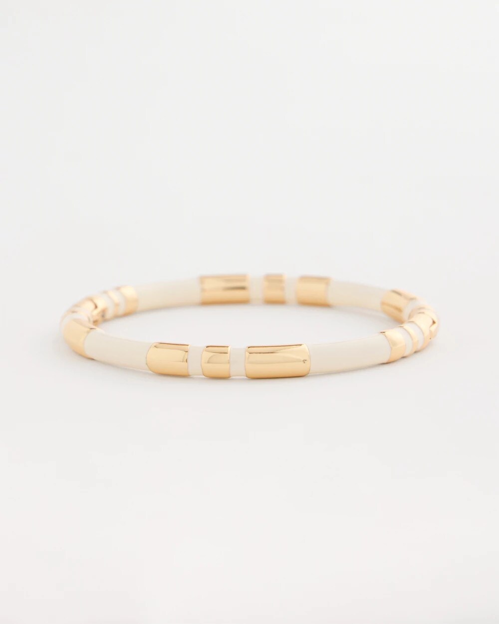 White Enamel Hinge Bangle