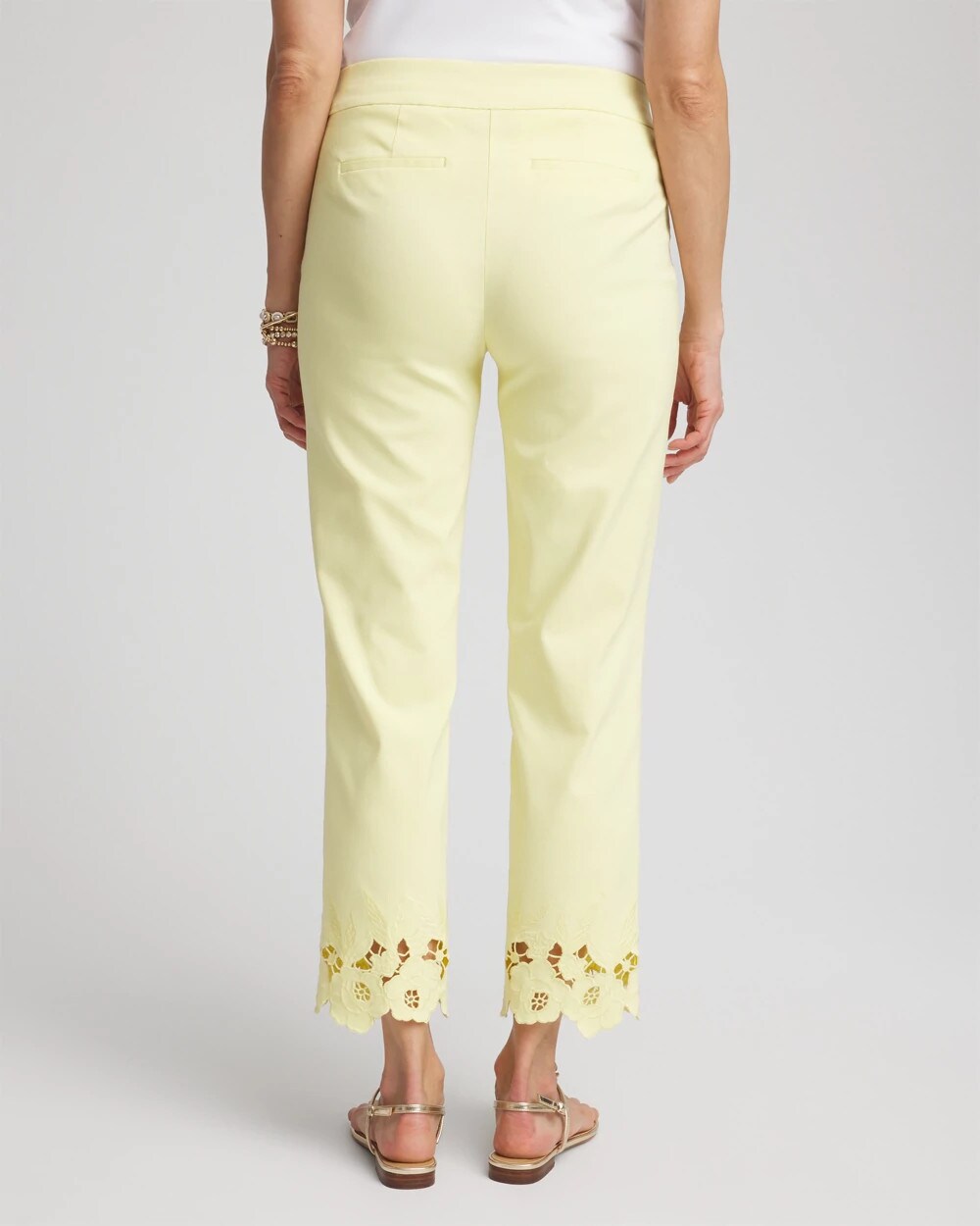 Brigitte Cutout Pull-On Cropped Pants