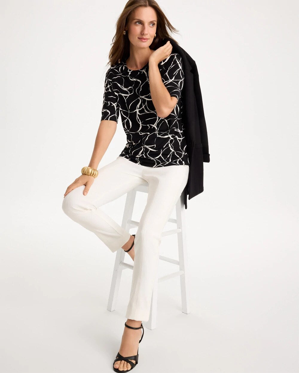 Abstract Touch of Cool Elbow-sleeve Layering Tee
