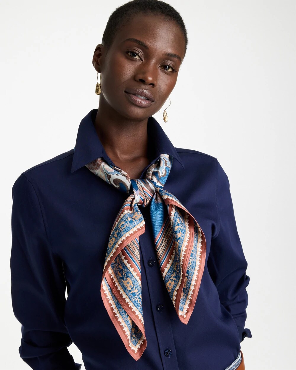 Swirl Floral Square Scarf