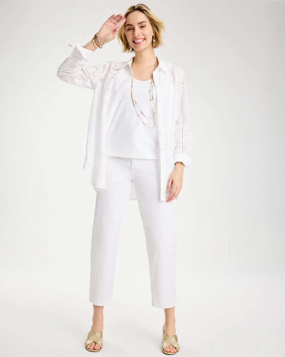 Relaxed Boyfriend Chino Crop Pants