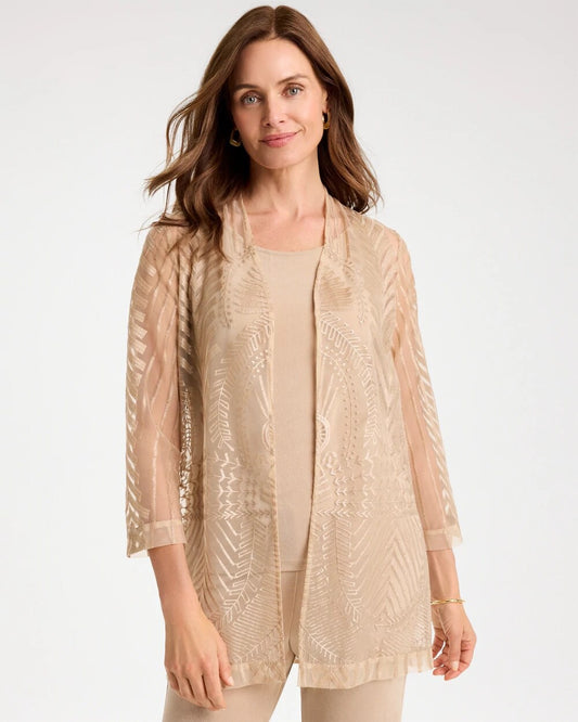 Travelers Sheer Embroidered Cardigan