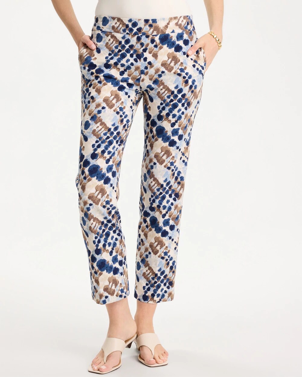 Printed Brigitte Straight Crop Pant