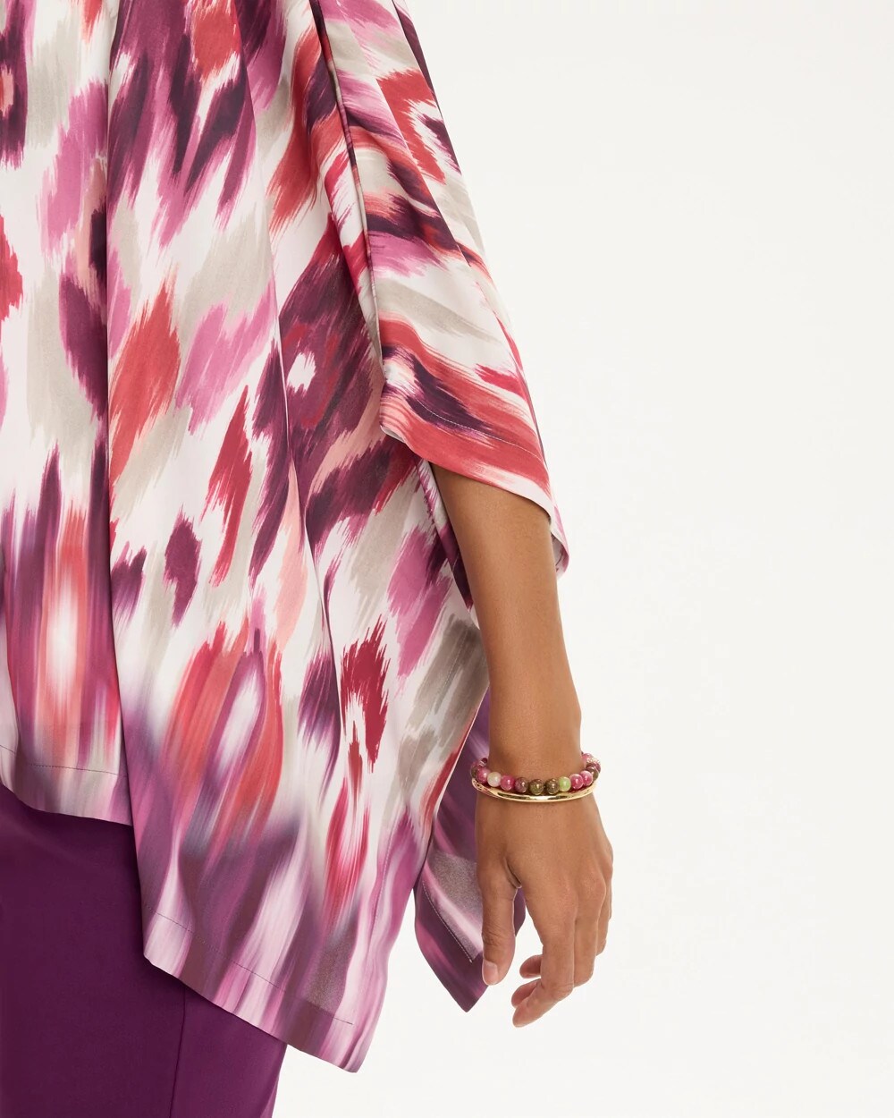 Sunset Printed Crepe Poncho