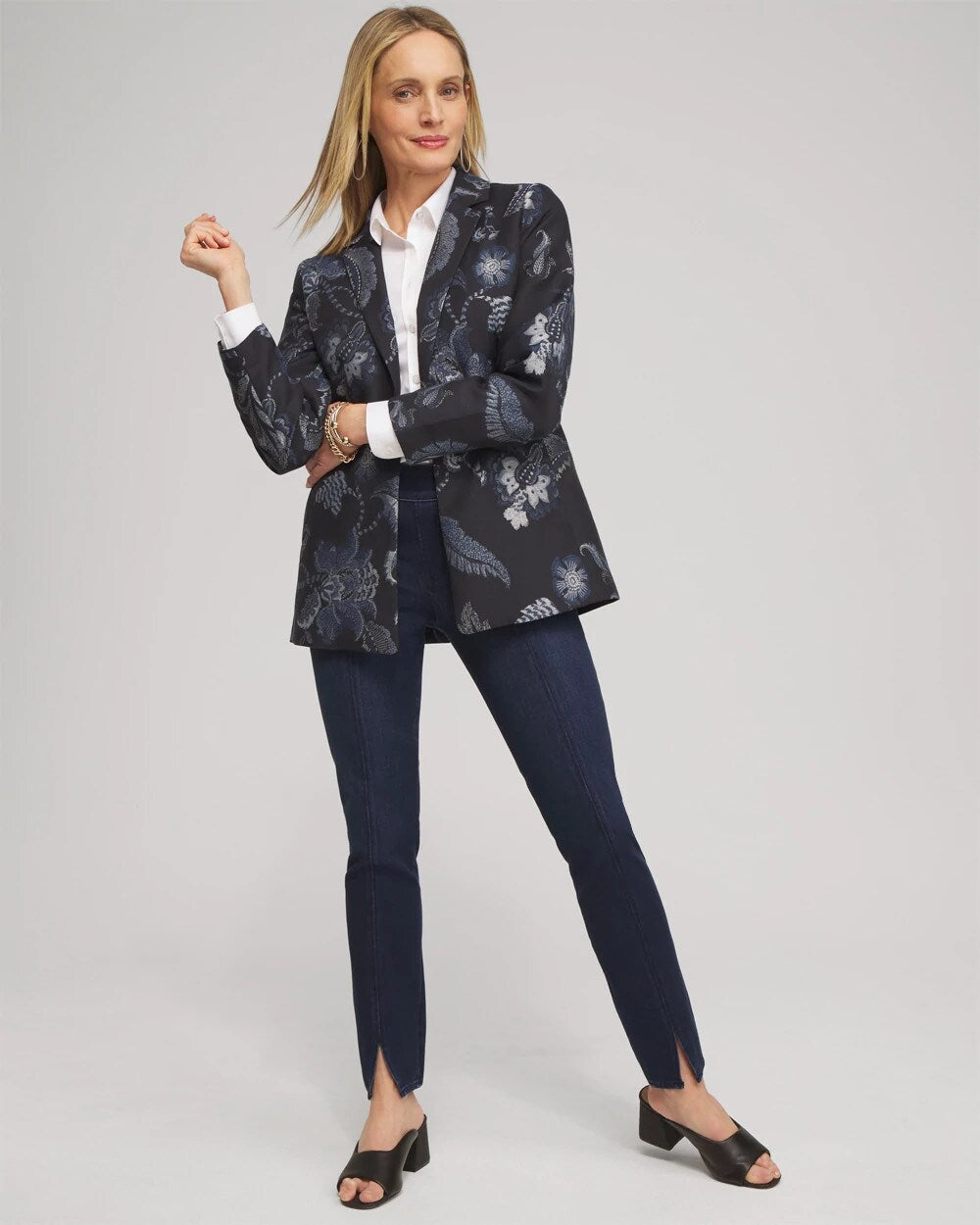 Floral Jacquard Blazer