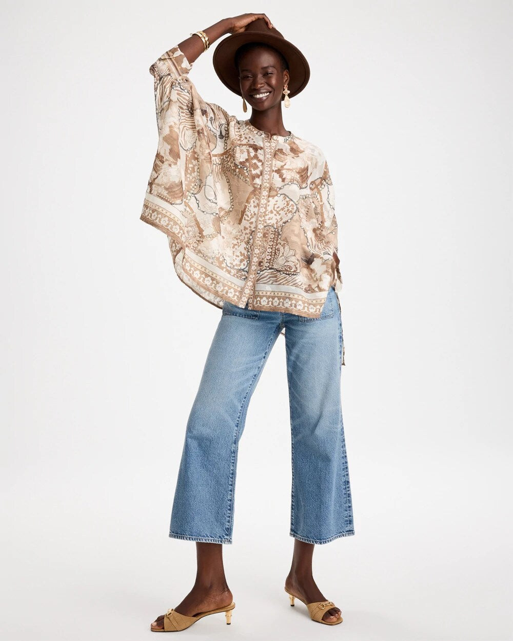 Neutral Luxe Button Poncho