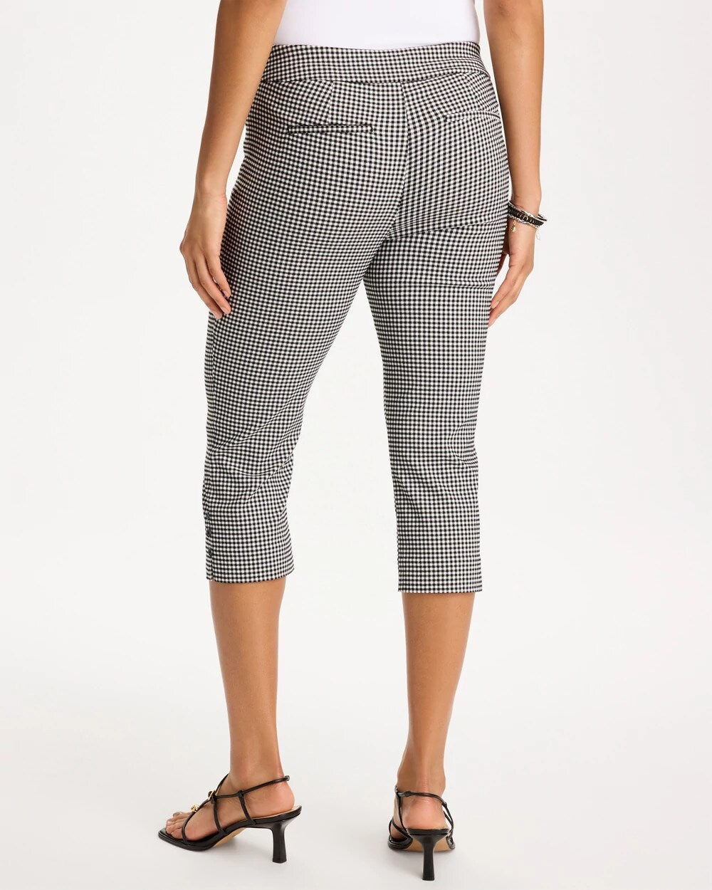 Brigitte Slim Gingham Pull-On Capri Pant
