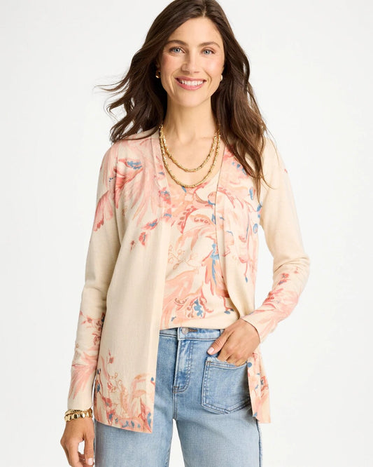 Ella Long-Sleeve Placed Print Cardigan