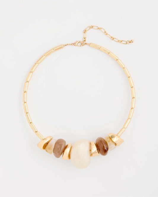 Neutral Stone Collar Necklace