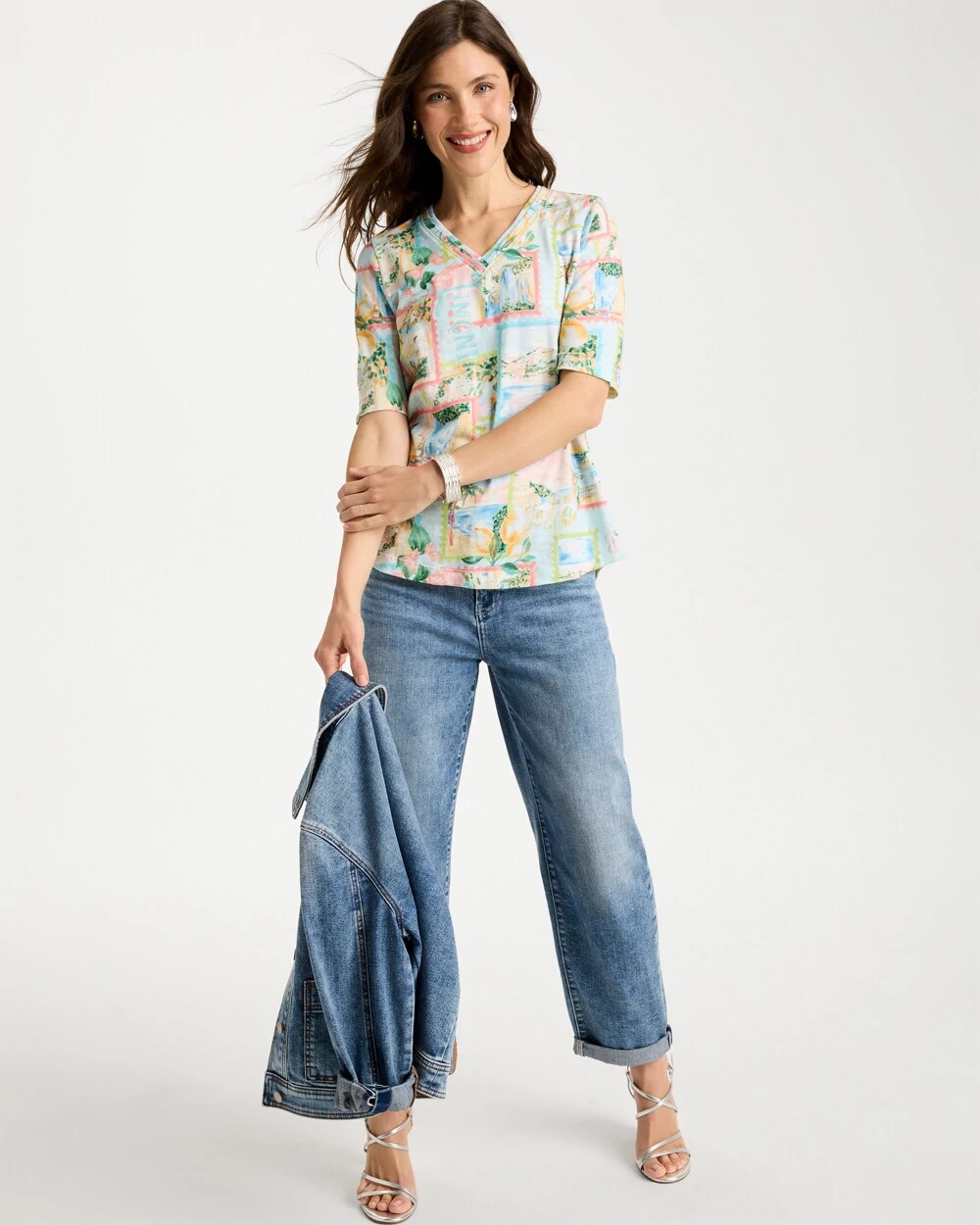 Limoni Dolci Cotton Slub V-Neck Tee