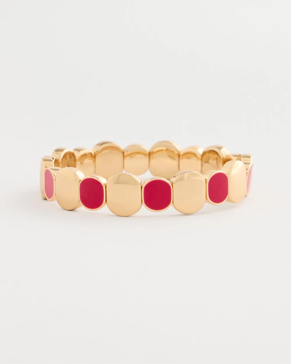 Raspberry Enamel Stretch Bracelet